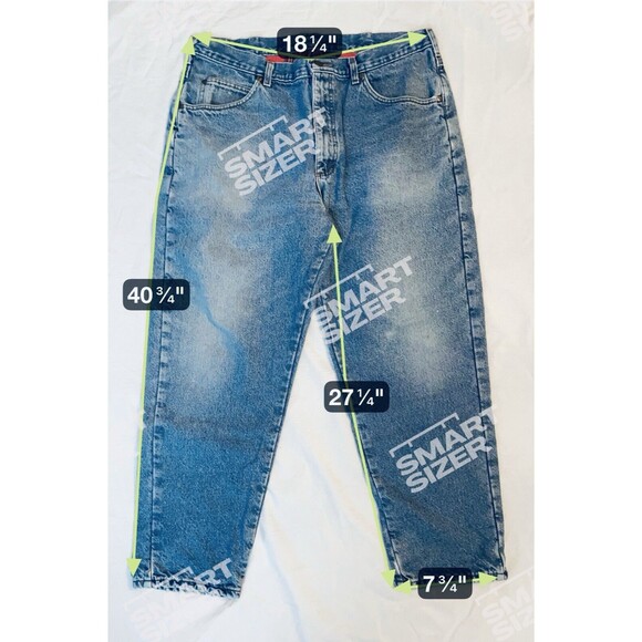 Vintage LL Bean 40x30 Flannel Lined Jeans Blue Denim USA Worn Red Plaid Winter - Picture 6 of 14